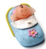 Gastgeschenke Baby Kerze im Schlafsack blau