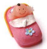 Gastgeschenke Baby Kerze im Schlafsack rosa