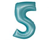 Riesen Zahlen Folienballon Matt BlauZahl 5 - Folienballon Zahl