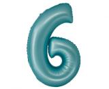 Riesen Zahlen Folienballon Matt BlauZahl 6 - Folienballon Zahl