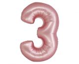 Riesen Zahlen Folienballon Rose Gold mattZahl 3 - Folienballon Zahl