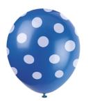 Luftballon Punkte Blau, 6 St. - Party Deko Kindergeburtstag