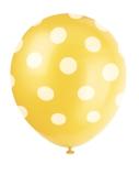 Luftballon Punkte Gelb, 6 St. - Party Deko Kindergeburtstag