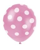 Luftballon Punkte Rosa, 6 St. - Party Deko Kindergeburtstag