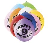 Luftballons Zahl 9, 10 St. - Deko Kindergeburtstag