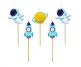 Minikerzen Weltraum, 5 St.