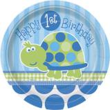 Teller Schildkröte, 8 St. - Deko 1. Geburtstag